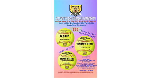 Order your personalized softball sign today!